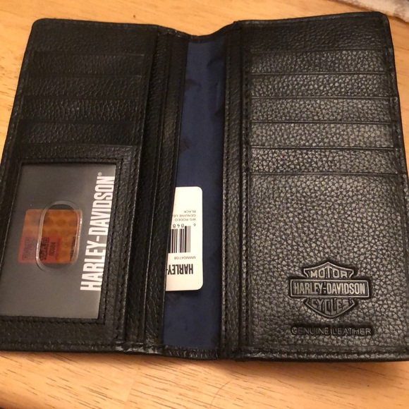 Harley Davidson Black Leather Rodeo Willie G Embossed Skull Long Wallet NWT - Picture 10 of 16